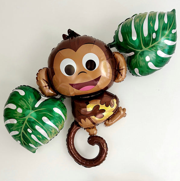 Monkey Balloon, Jungle Party Decor, Safari Party Decoration, Safari Birthday Party, Large Foil Balloon,