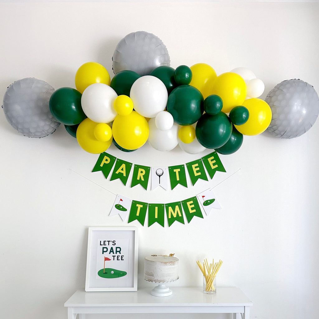 Golf Party Decorations | Par-Tee Time | Green and Yellow Balloon Garland | Golf Master Party Decor | Golf Tournament Decor