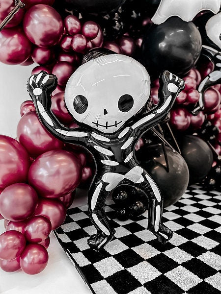 Spooky Skeleton Balloon, Halloween Balloon Decor, Cute Skeleton Balloon, Halloween Party Decor, Halloween Photo Prop, Halloween Foil Balloon