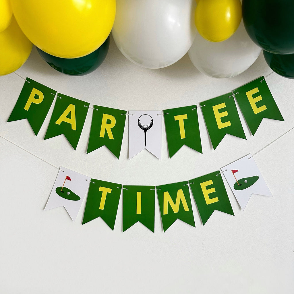 Golf Party Decorations | Par-Tee Time | Green and Yellow Balloon Garland | Golf Master Party Decor | Golf Tournament Decor