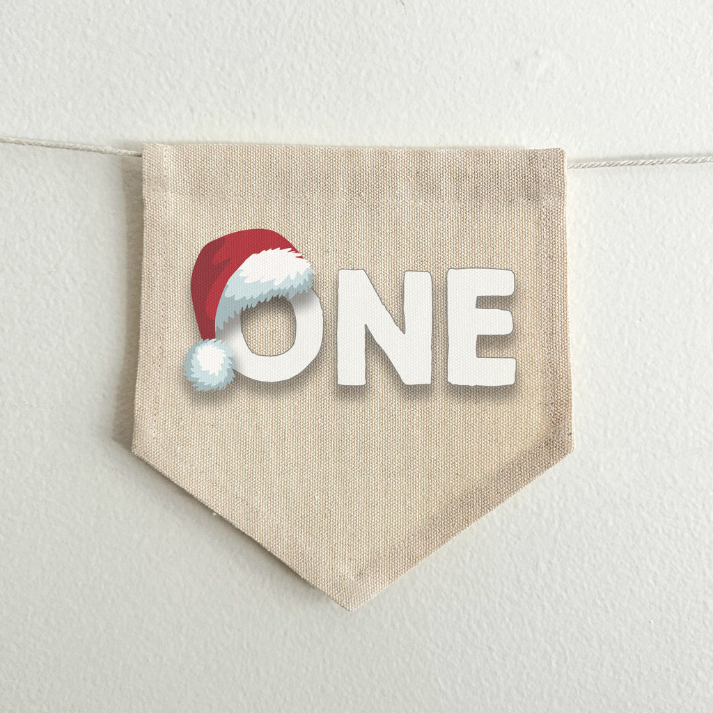 Santa 1st Birthday Party Decorations | Oh What Fun Christmas High Chair Tassel Banner