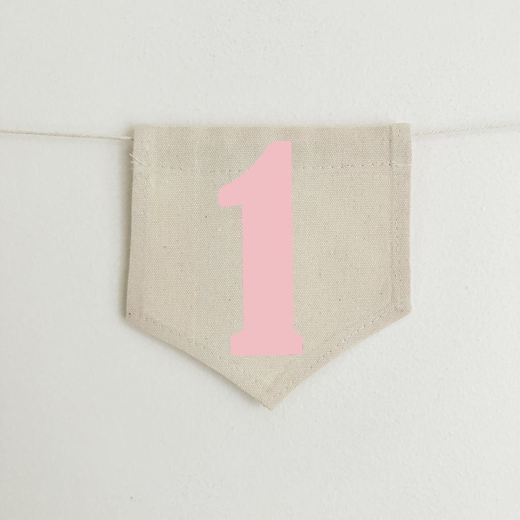 1st Birthday High Chair Banner | Pink Neutral First Birthday Party Decorations