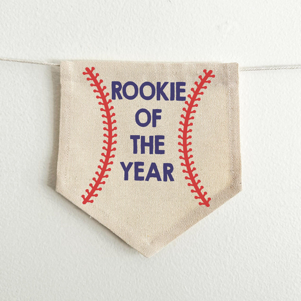 Rookie of the Year 1st Birthday Tassel Banner, Baseball Highchair Decoration, Little Slugger First Birthday Party Sign, Cake Smash Pennant