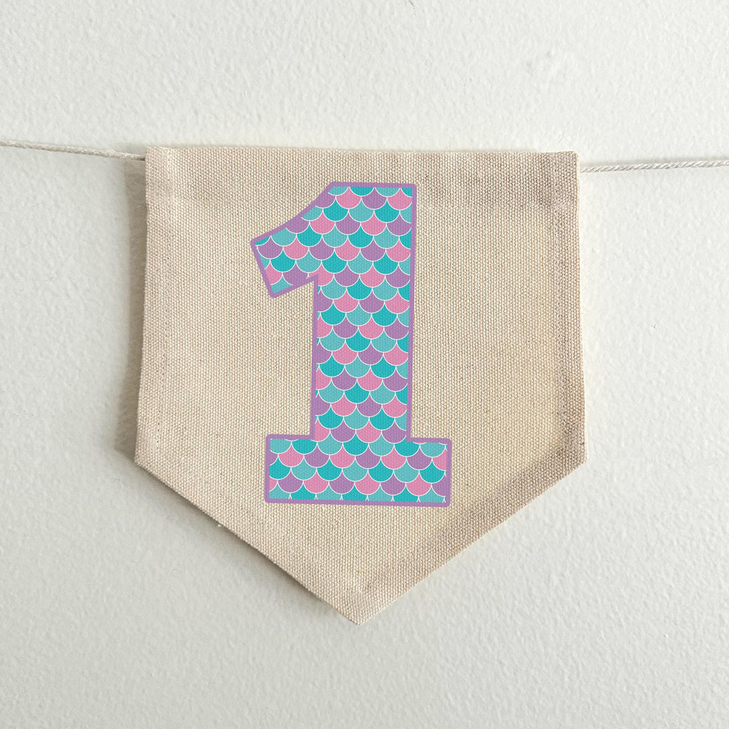 Mermaid 1st Birthday Party Decorations | Under the Sea First Birthday High Chair Banner