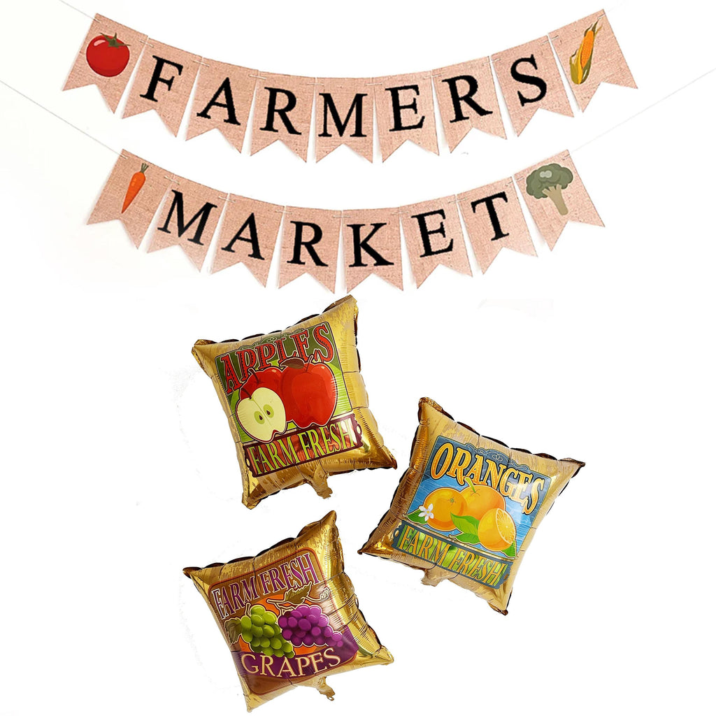Farmers Market Banner & Balloons