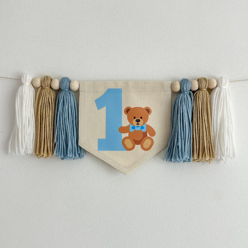 Teddy Bear Birthday Theme, Highchair Banner, Beary 1st Birthday
