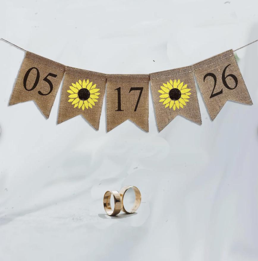 Sunflower Theme | Save The Date Banner | Bridal Shower Decor| Sunflower Bridal Shower | Engagement Party Decorations | Boho Wedding Decor