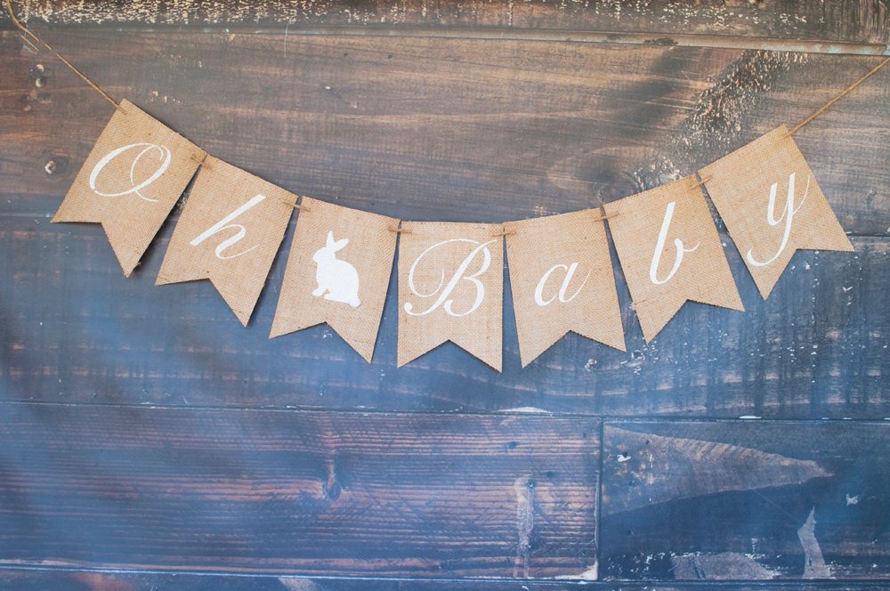 Easter Baby Shower Decoration, Easter Gender Reveal Banner, Oh Baby Banner, Easter Baby Shower Banner, B188