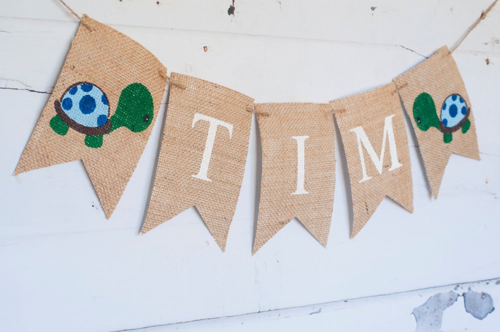 Custom Turtle Banner, Sea Turtle Nursery Decor, Turtle Baby Shower Banner, Turtle Banner, Custom Name Banner, Turtle Party Decoration, B404