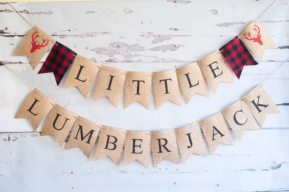 Lumberjack First Birthday Decor, Lumberjack 1st Birthday Banner, Lumberjack Banner, Little Kid's Logger Birthday Decor, B523