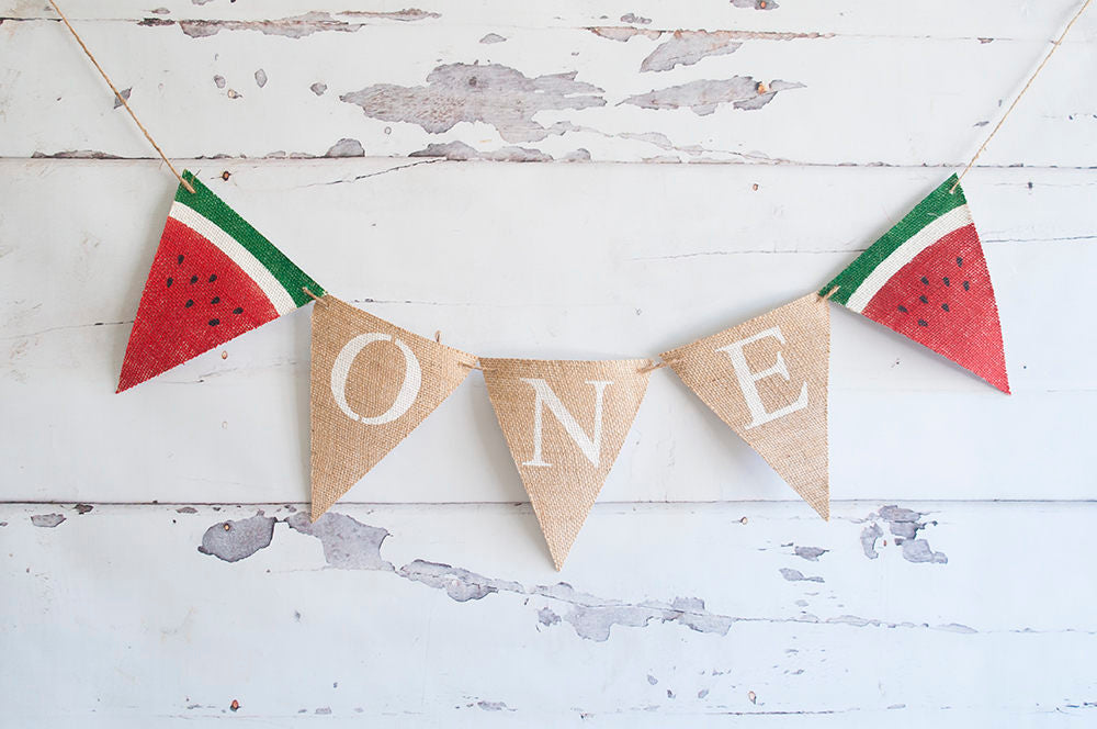 First Birthday Decorations, Summer Birthday Banner, Watermelon 1st Birthday Decor, Baby's First Birthday Sign, B530