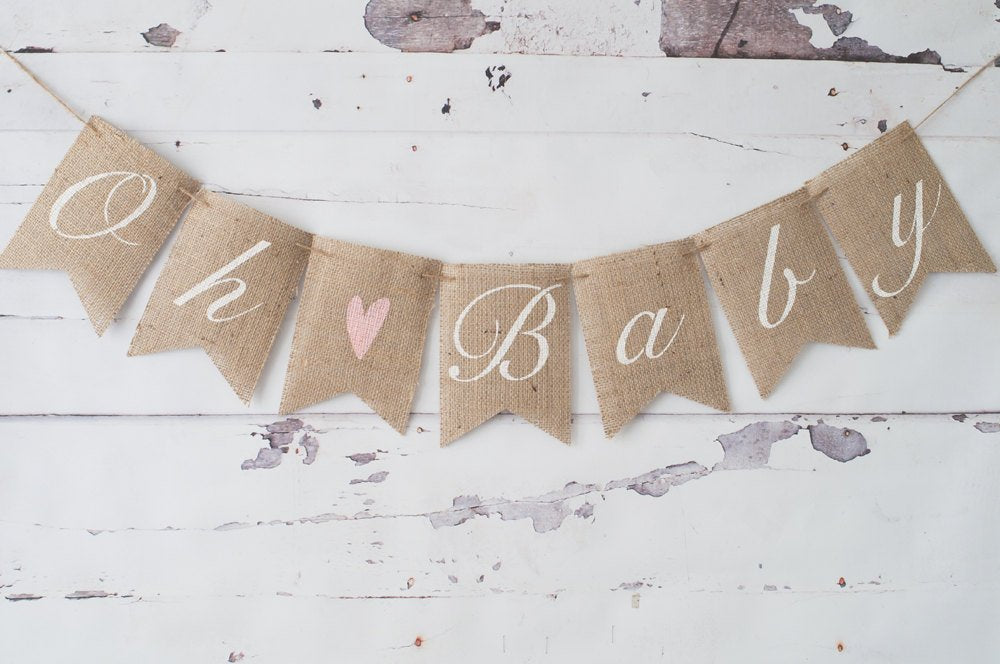Woodland Baby Shower Decor, Fox Baby Shower Decor, Girly Fox Baby Shower Banner, Gender Reveal Banner, Oh Baby Banner, B1075