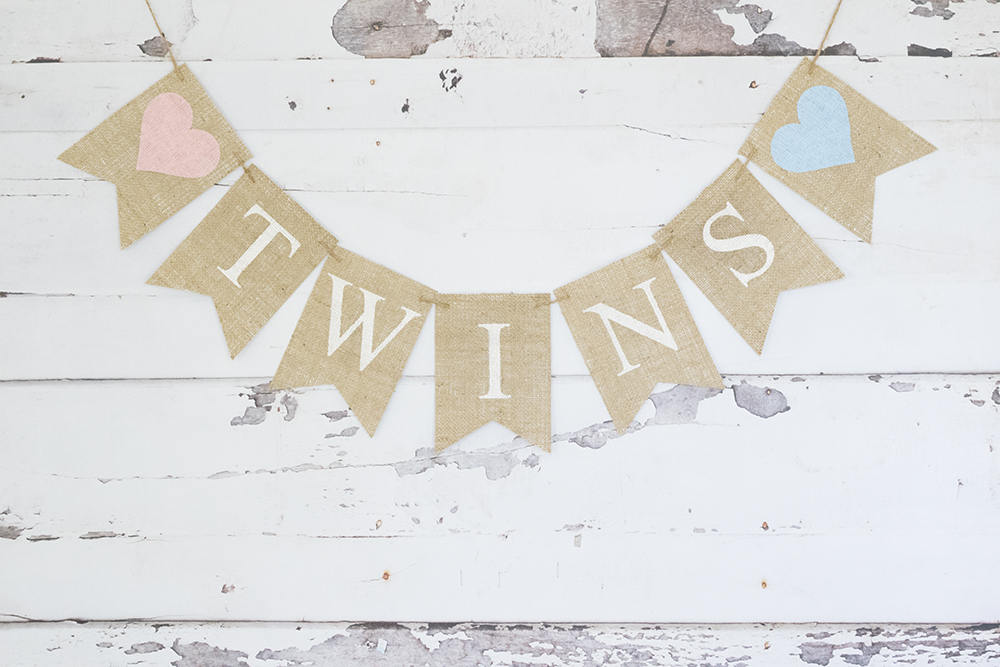 Twins Banner, Twins Baby Shower Decor, Baby Shower Decoration, Twins Nursery Decor, B643