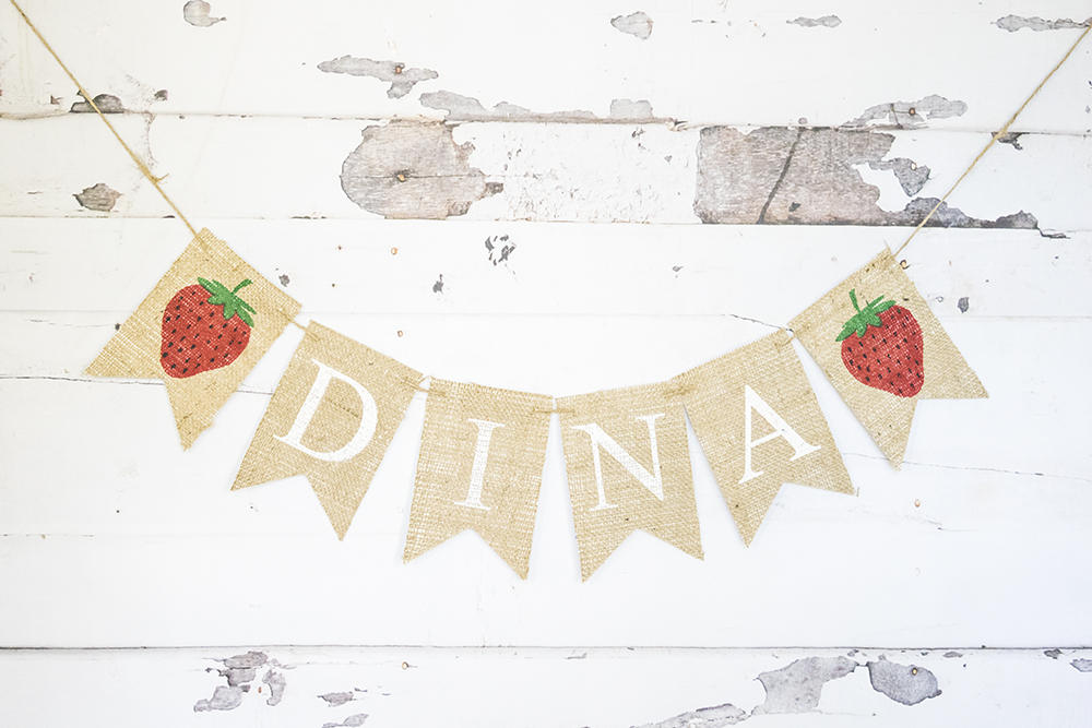 Strawberry Party Decor, Custom Strawberry Banner, Strawberry Birthday Decoration, Strawberry Nursery Decor,  Personalized Berry Banner, B743