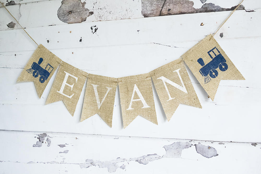 Train Party Decor, Custom Train Banner, Train Birthday Decoration, Train Nursery Decor,  Personalized Train Banner, B669