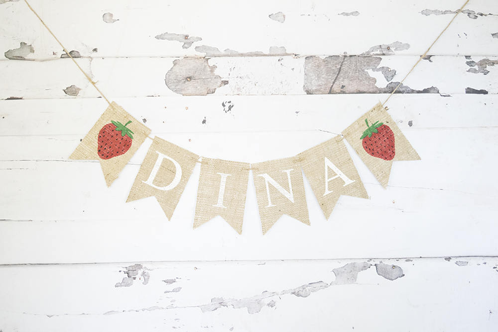 Strawberry Party Decor, Custom Strawberry Banner, Strawberry Birthday Decoration, Strawberry Nursery Decor,  Personalized Berry Banner, B743