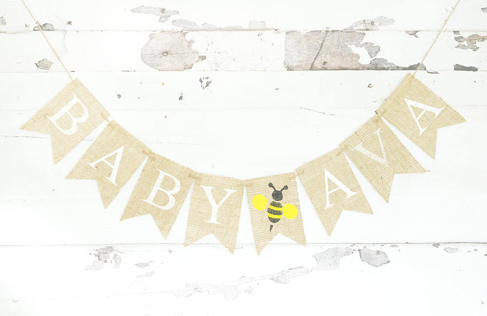 Bumble Bee Baby Shower Decor, Bumble Bee Birthday Party Banner, Honeybee Baby Shower Garland, Custom Bee Baby Shower Sign, B750