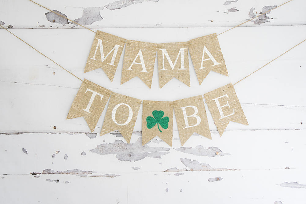 St Patrick's Day Baby Shower Decor, Baby Boy Shower, Mama To Be Banner, Shamrock Baby Shower Garland,  Clvoer Baby Shower Chair Sign,  B915