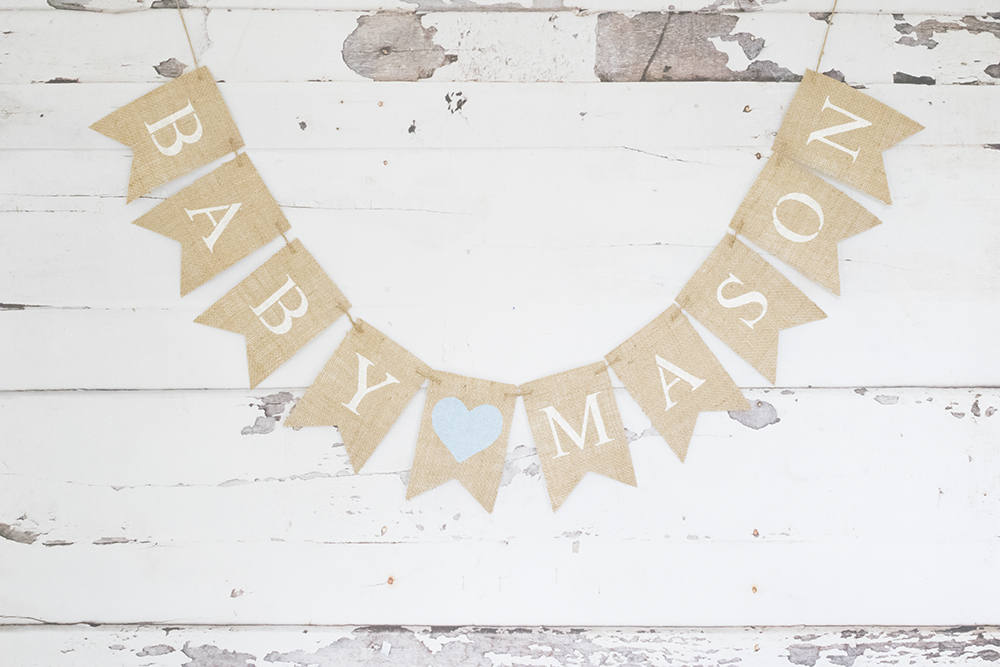 Baby Shower Decor, Custom Baby Banner, Boy Nursery Decoration, Pregnancy Announcment Photo Prop, Burlap Banner, Boy Baby Shower Decor, B911