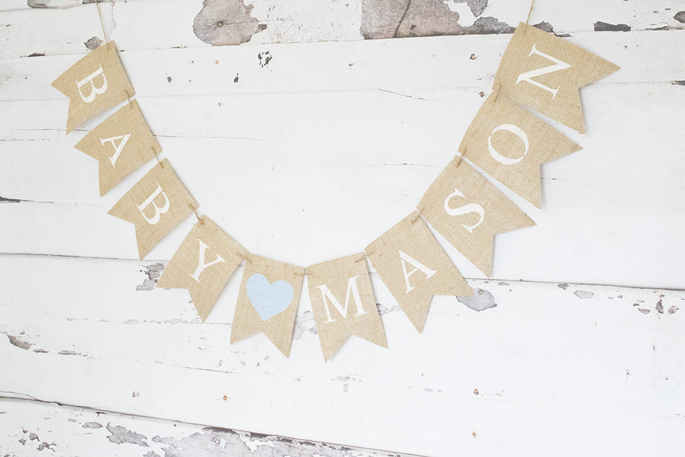 Baby Shower Decor, Custom Baby Banner, Boy Nursery Decoration, Pregnancy Announcment Photo Prop, Burlap Banner, Boy Baby Shower Decor, B911