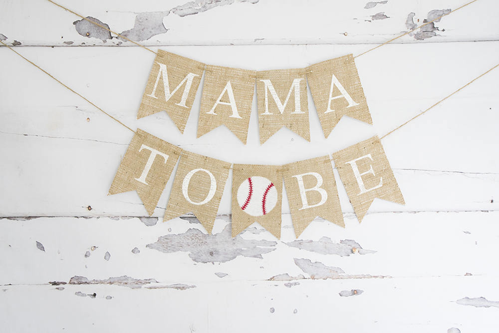 Baseball Baby Shower Decor, Baby Boy Shower, Mama To Be Banner, Sports Baby Shower Garland,  Baseball Baby Shower Chair Sign,  B916
