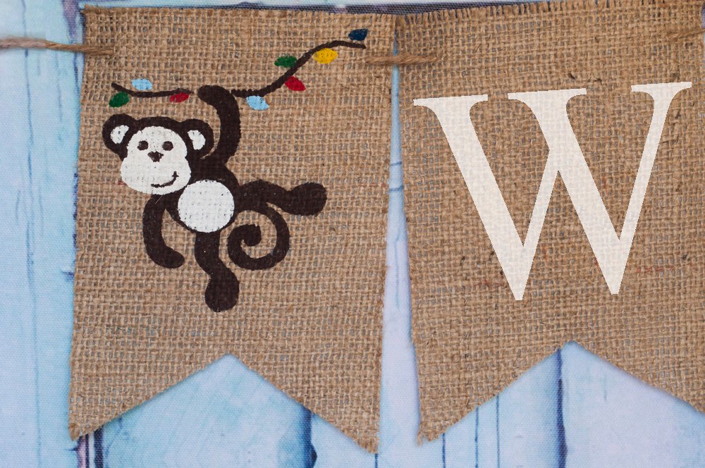 Monkey Baby Shower Decor, Monkey Baby Shower Banner, Welcome Baby Banner,  Monkey Shower Decorations, B937