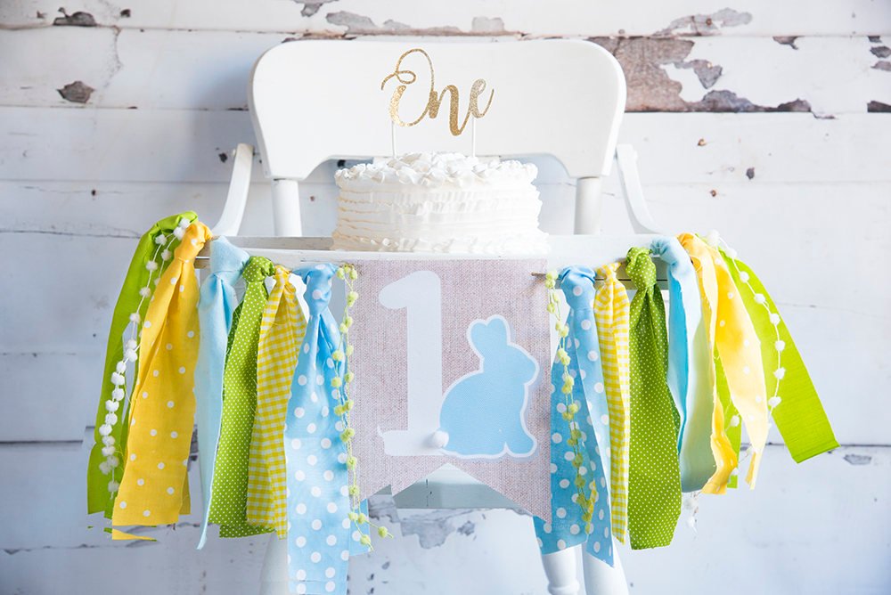 Bunny Highchair Banner, Easter Bunny Banner, Easter First Birthday Decor, Rabbit One, Some Bunny is One, Boy's Easter Birthday, HC041