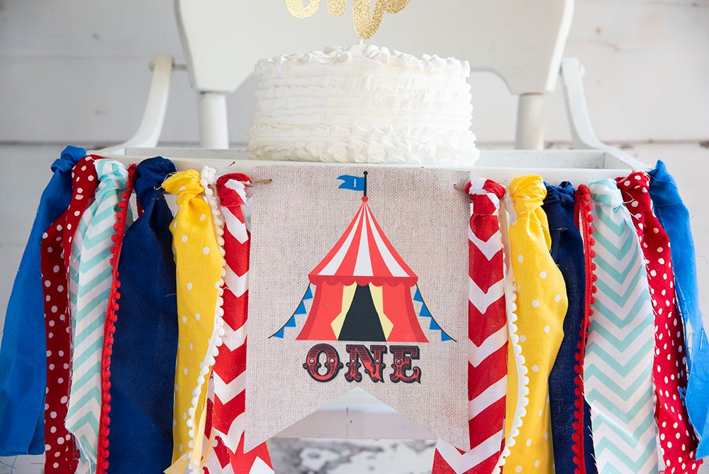 Circus 1st Birthday Decor, Carnival First Birthday Banner,  Circus Party Banner,  Carnival Party Decor, Carnival Highchair Banner, HC063