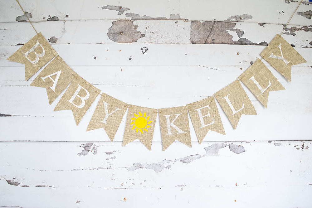 Sunshine Baby Shower Decor, Summer Baby Shower, Custom Baby Shower Banner, Unisex Baby Shower Banner, Personalized Shower Sign, B704