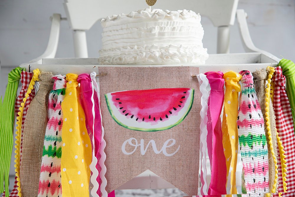 Watermelon Party Decor, Watermelon 1st Birthday, Watermelon Highchair Banner, Watermelon Party Banner, Watermelon 1st Birthday Party, HC057