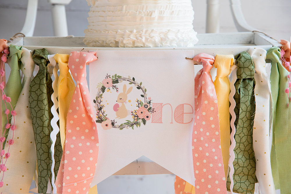 Easter First Birthday Decor, Easter Highchair Banner, Easter Bunny Banner, Some Bunny is One, Easter Birthday Party Banner, HC050