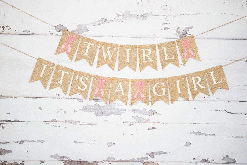 Ballerina Baby Shower Decor, It's A Girl Banner, Girl Baby Shower Banner, Baby Shower Burlap Banner, B1012