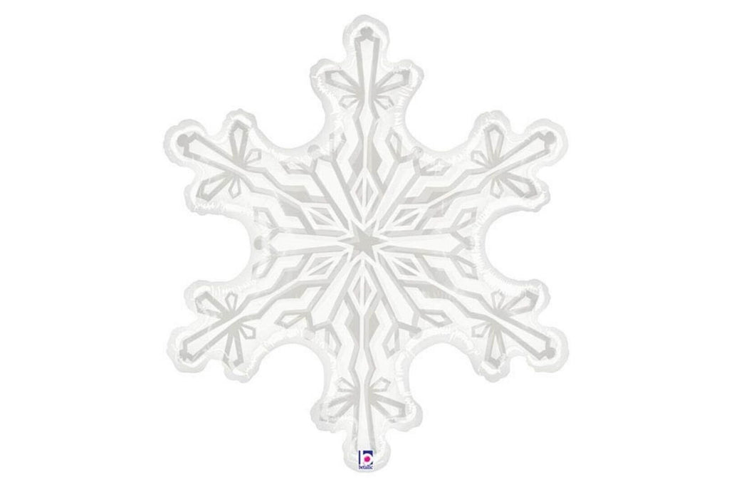Clear Snowflake Balloon | Winter Wonderland Party Decor | Snowflake Foil Balloon | Winter Snowflake Mylar Balloon
