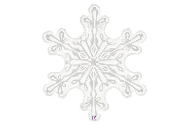 Clear Snowflake Balloon | Winter Wonderland Party Decor | Snowflake Foil Balloon | Winter Snowflake Mylar Balloon