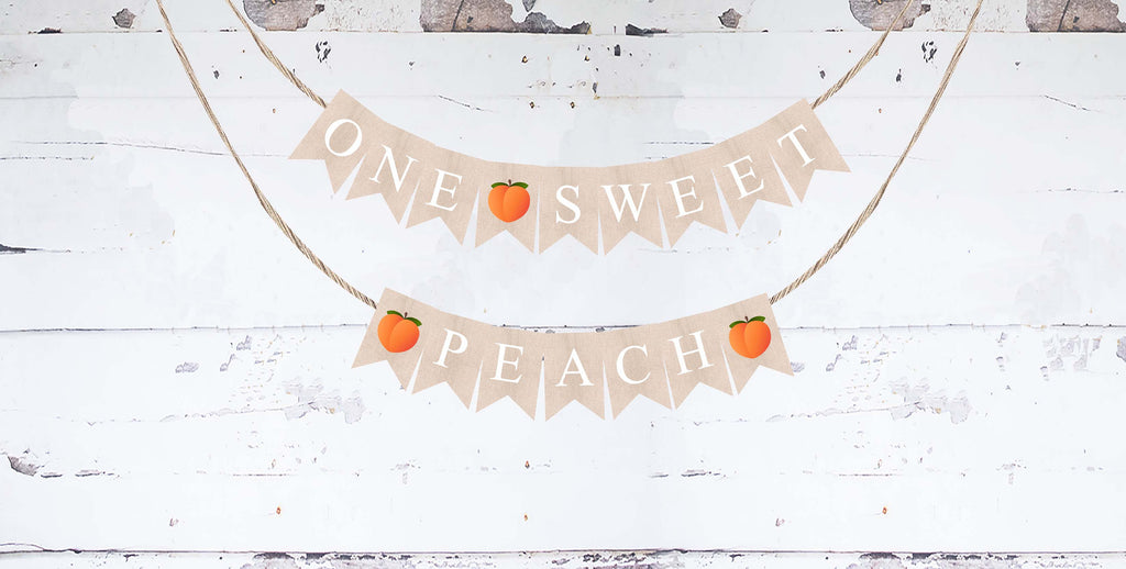 One Sweet Peach Banner, Summer First Birthday Party, Peach Decorations Birthday Party, Peach 1st Birthday Party, Tutti Fruitti