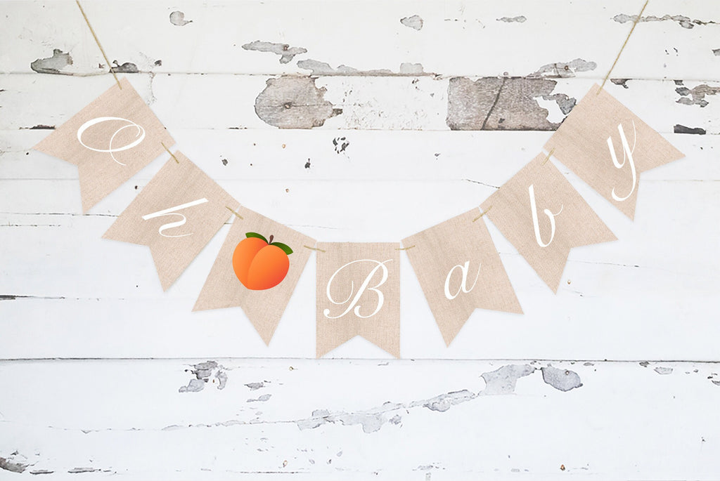 Oh Baby Peach Banner, Baby Shower or Gender Reveal Party Decor, Peach Banner, Peach Baby Shower Decor, Baby Shower Banner,Oh Baby Sign