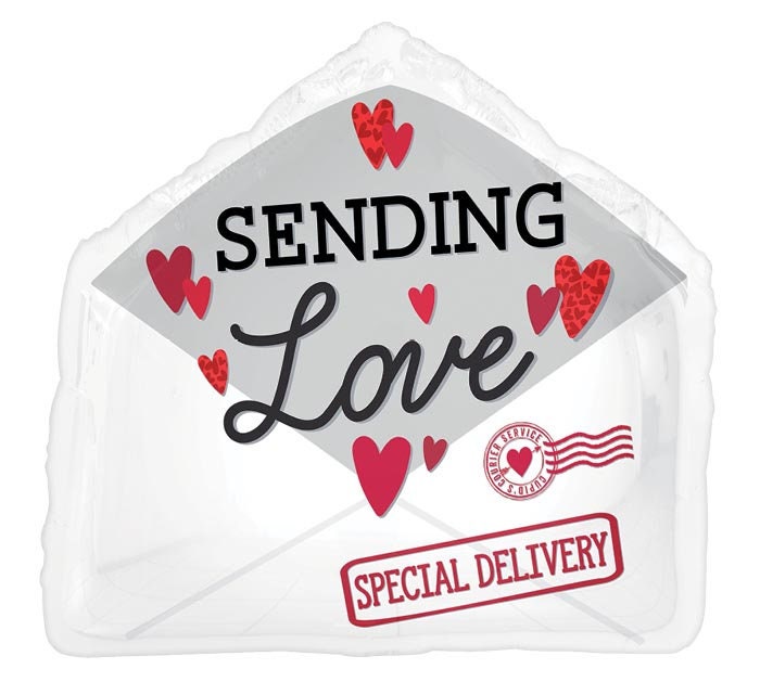 Valentine's Day Balloon | Valentines Party Decor | Sending Love Foil Balloon | I Love You Balloon | Love Balloon | Valentine's Day Decor