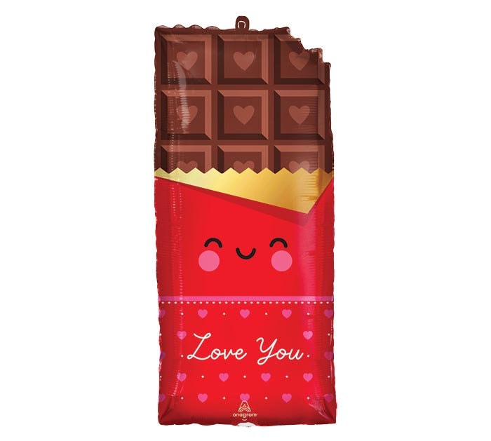 Valentine's Day Balloon | Valentines Party Decor | Love You Foil Balloon | Chocolate Bar Balloon | Love You Balloon | Valentine's Day Decor