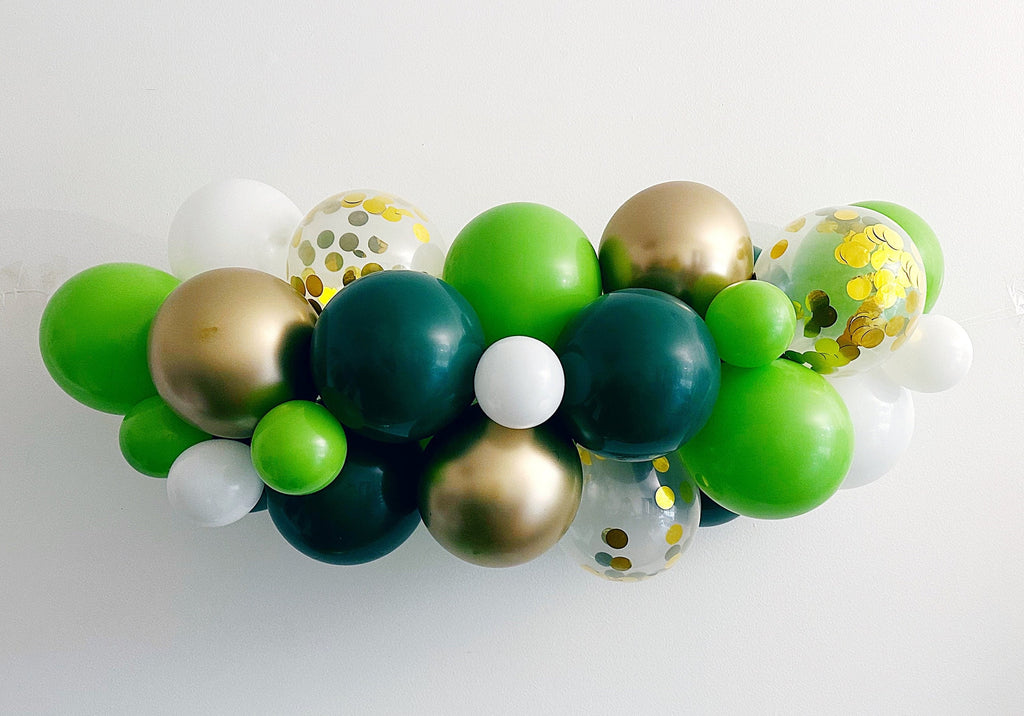 Green Party Decor, Green Balloon Garland, Balloon Garland, Green and Gold Party Decorations, St. Patrick's Day Balloon Backdrop COL267