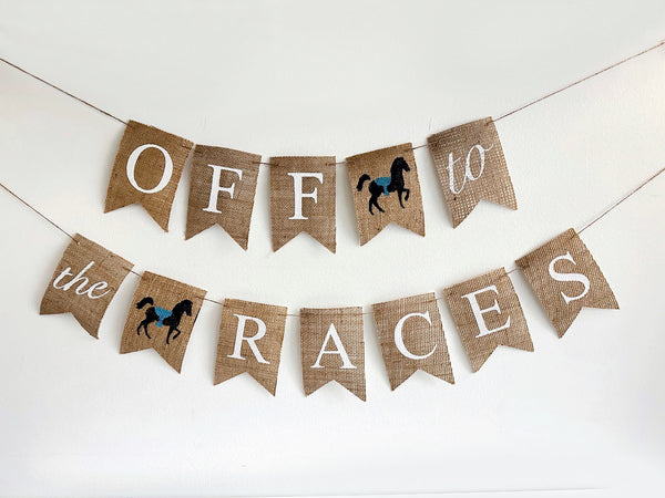 Off To the Races Horse Theme Party Banner, Riding Banner, Horse Party Decor, Kentucky Derby Decorations, Horse Banner, B1146