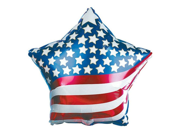 USA Star Balloon | American Flag Party Decor | Red White Blue Foil Balloon | USA Star Shape Mylar Balloon | Patriotic Balloon