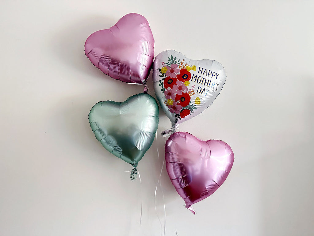 Happy Mother's Day Balloon Set | Mother's Day Heart Balloons | Foil Heart Shaped Balloons | Mother's Day Balloons