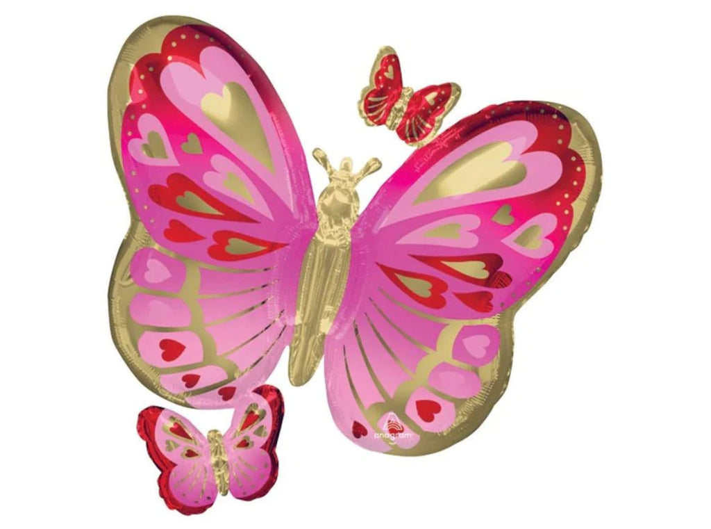 Pink Party Decorations, Pink Butterfly Balloon, Spring Party Kit, Summer Party Balloons, Birthday Party Balloons, Baby Shower Balloons