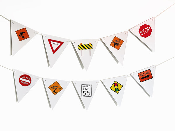 Construction Party Banner, Construction Birthday Party Decor, Construction Symbols Party Banner, P292