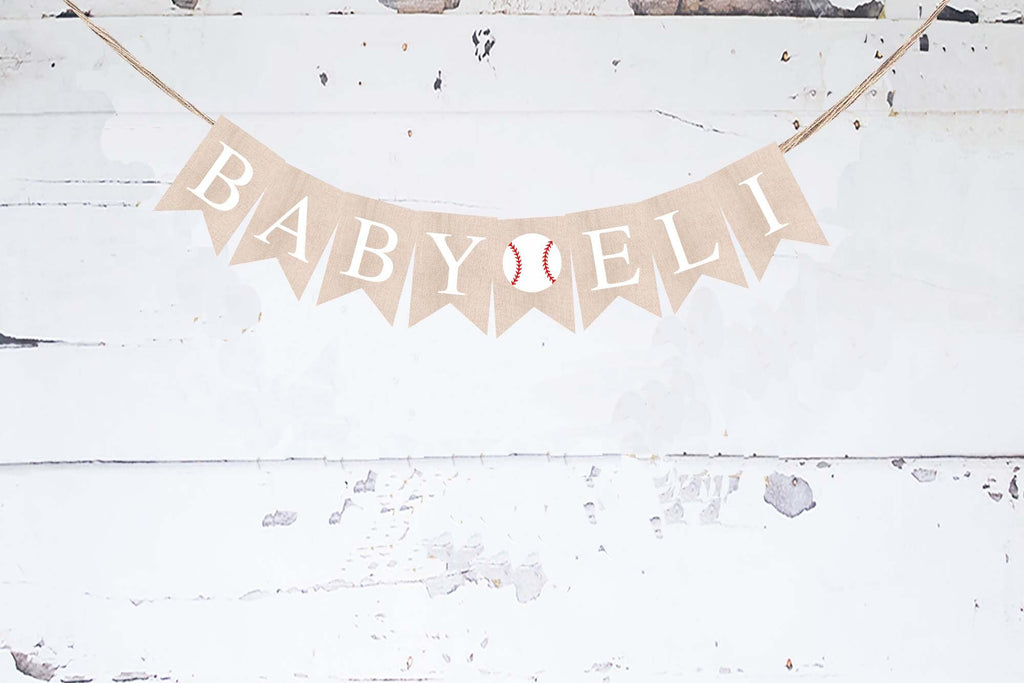 Personalized Baby Baseball Banner, Card Stock Banner, Sports Baby Shower Party Decorations, Baby Shower Sign, PB984