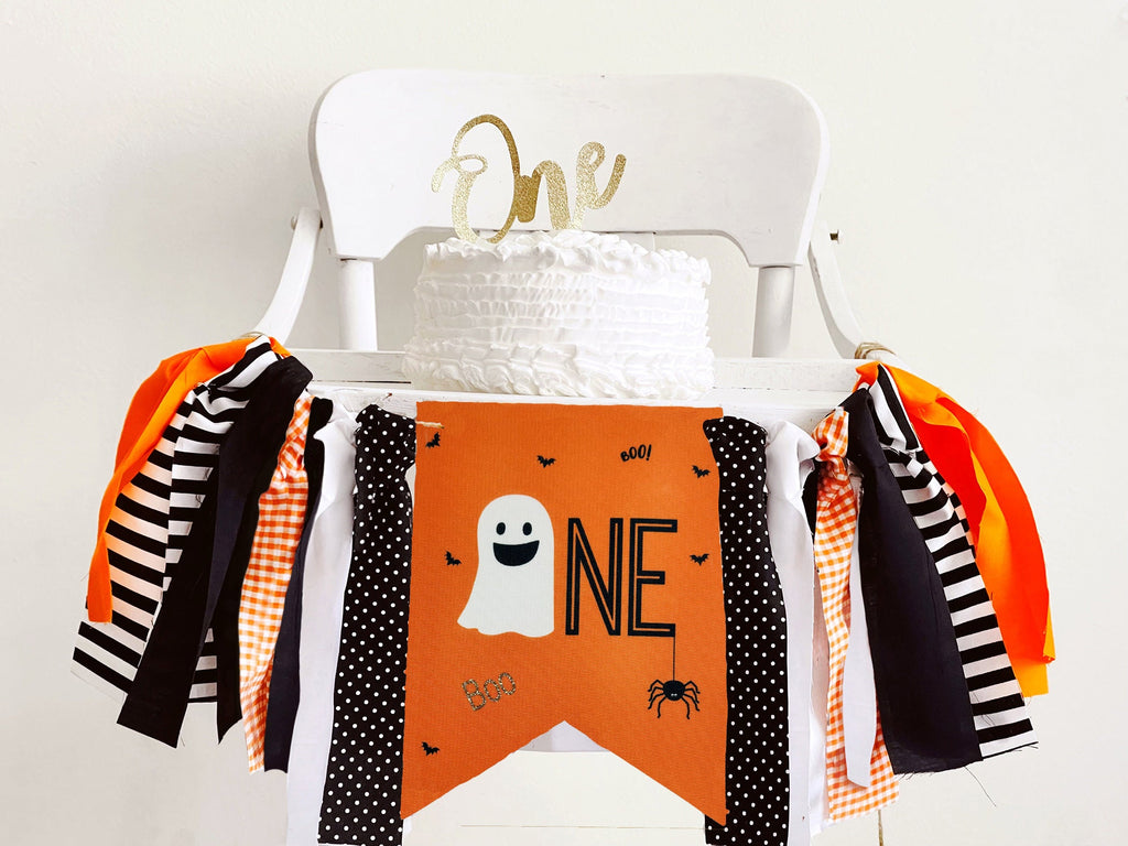 Orange and Black Halloween 1st Birthday Party, October First Birthday Decoration, Halloween Party Kit, COL174