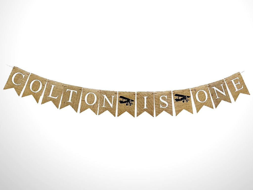Vintage Airplane First Birthday Party Decor, Vintage Airplane Birthday Garland, Plane Birthday Sign, Personalized Airplane Decoration, B1175