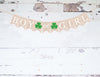 Shamrock Gender Reveal Banner, St Patrick's Day Baby Shower or Gender Reveal Party Decor, Boy or Girl Cardstock Banner PB933