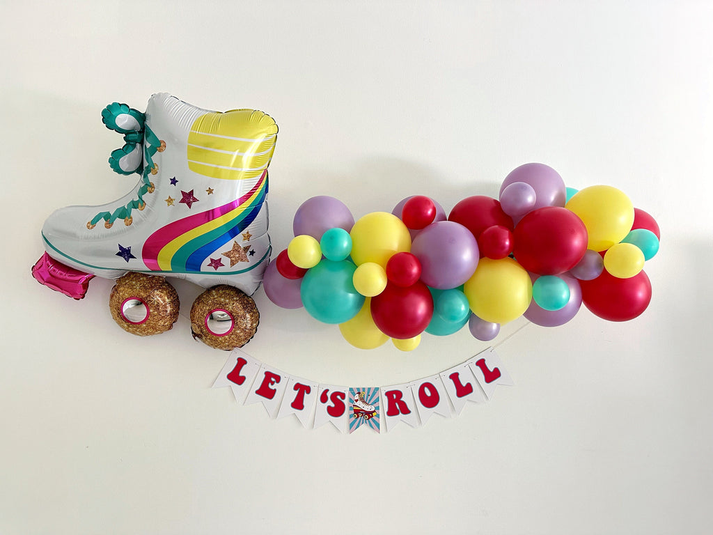 Roller Skate Balloons | Let's Roll Retro Party Kit | Colorful Balloon Garland | Roller Skate Party Decor | COL449