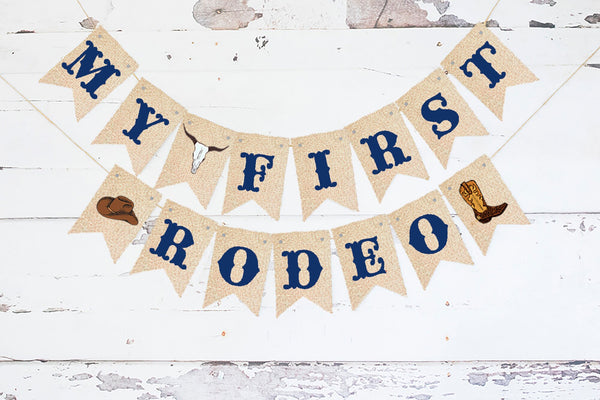 Western First Birthday Party, Western Party Decor, My 1st Rodeo Cardstock Banner, Cowboy Birthday Decoration, Rodeo Theme Party Sign P317